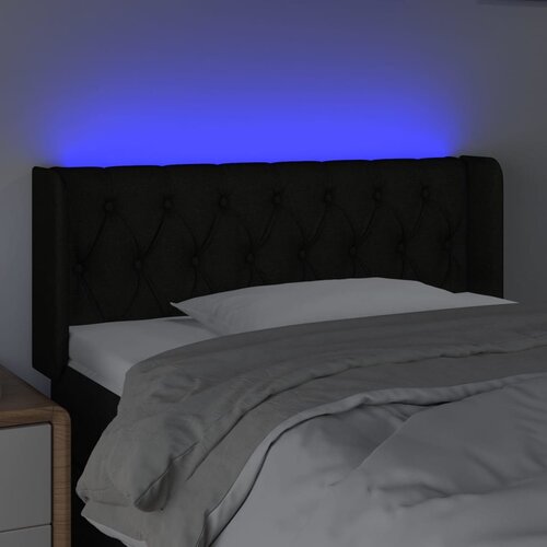  LED uzglavlje crno 103x16x78/88 cm od tkanine Slike