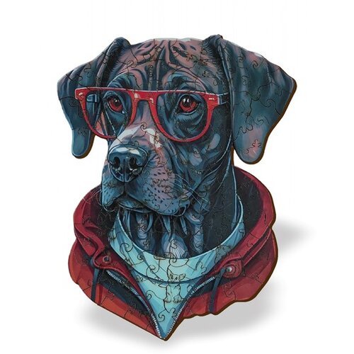 Wood_Magic Wood Magic Slagalica od drveta Puzzle Dog sa naočarima 100 delova Cene