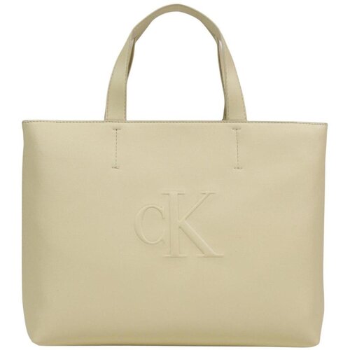 Calvin Klein Jeans Ročne torbice SCULPTED MINI EW TOTE LV04K3111G Bela Cene