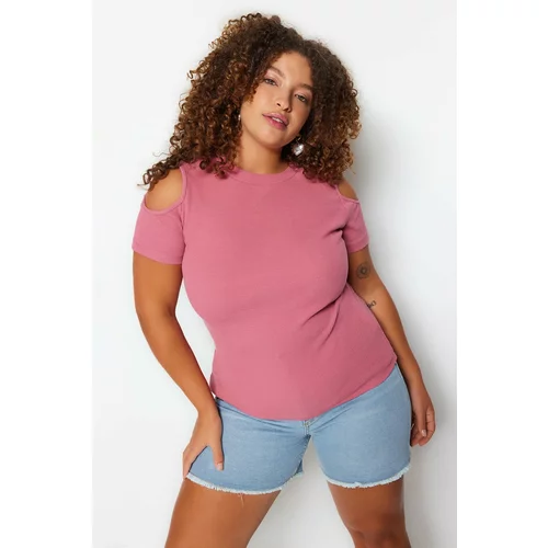 Trendyol Curve Plus Size Blouse - Pink - Slim fit