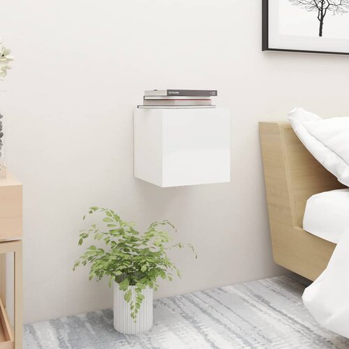 Maison Chic Dvo delni komplet Nočne omarice - Nočne mize visok sijaj bele 30,5x30x30 cm iverna pl., (21686769) Slike