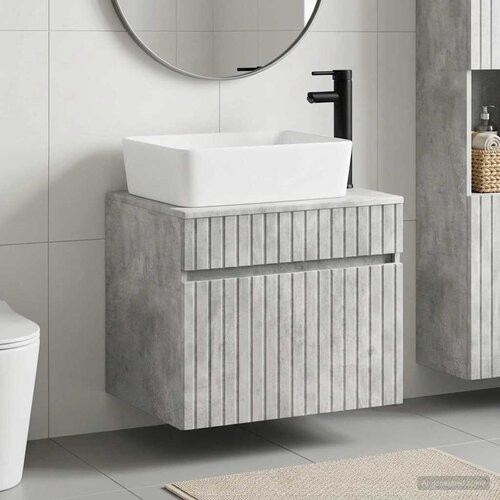  Set namje&scaron;taja za kupaonicu Betonska siva Konstruirano drvo 59 x 44,5 x 50 cm Cijene