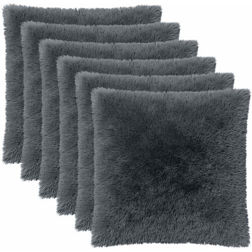  Presvlaka za jastuk 6 pcs HEERLEN Antracit 80 x 80 cm PV flis Slike