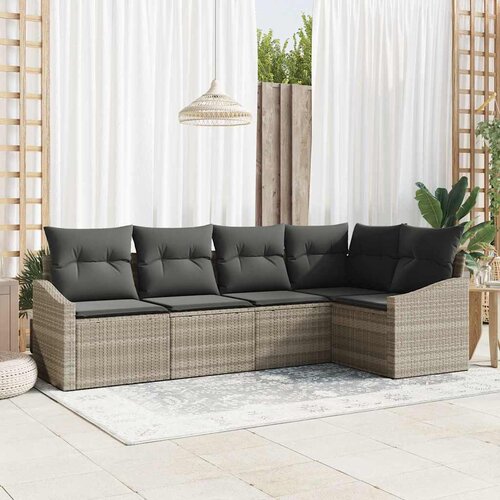  Sjedeća garnitura za vrt 5 kom. Svijetlo siva poliratan Svjetlosiva 233,5 x 123,5 x 85 cm Cene