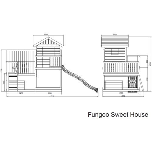 Fungoo Set SWEET HOUSE - drveno vrtno igrali&amp;scaron;te Slike