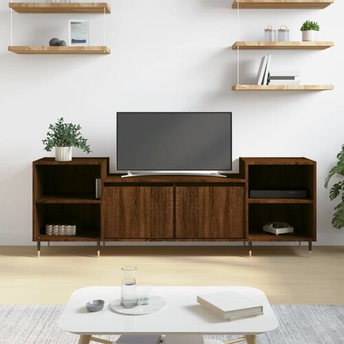 TV ormarić boja smeđeg hrasta 160x35x55 cm konstruirano drvo Slike