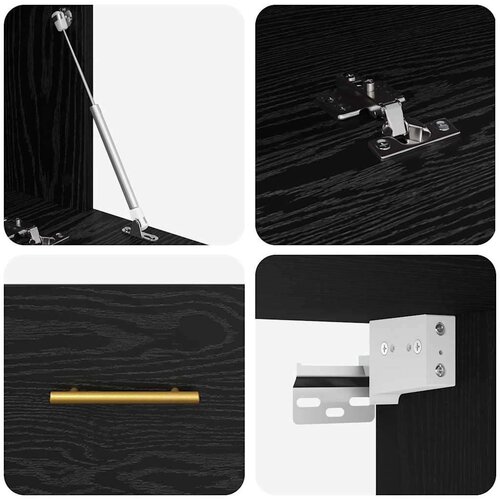 VidaXL Ormar za Zid Crni hrast 100 x 36.5 x 35 cm Konstruirano drvo Slike