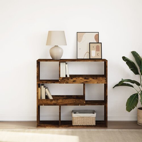 VidaXL Knjižna omara/pregrada dimljeni hrast 100x33x94,5 cm Slike