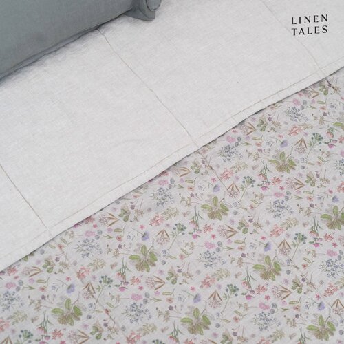 Linen Tales Laneno prešito pregrinjalo v naravni barvi 200x220 cm Botany 2 & Melange – Cene