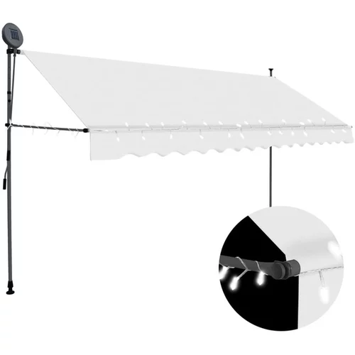  Ročno zložljiva tenda z LED lučmi 350 cm krem