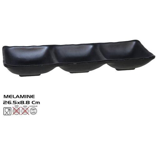 Zdjela TERRA SA PREGRADAMA 26*9 CM CRNA Slike