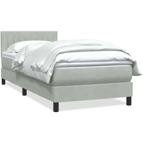 Box Spring krevet s madracem svijetlo sivi 80x220 cm samt Slike