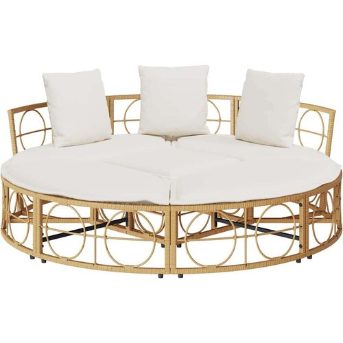 VidaXL Zunanja lounge postelja brez baldahina Poly Rattan Slike