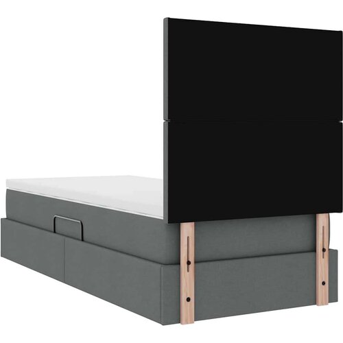  Krevet s prostorom za pohranu s LED-om Tamno siva 90 x 190 cm Slike