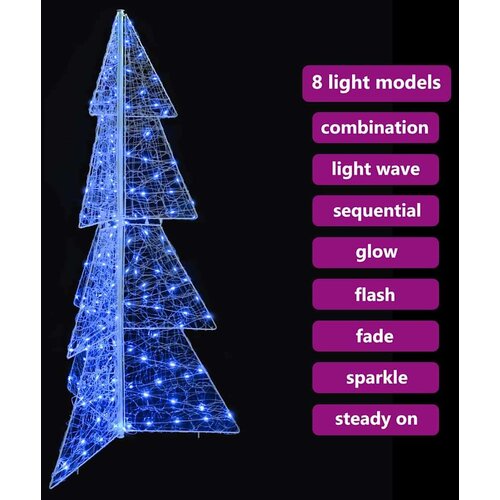 VidaXL Božićno drvce s 160 LED svjetlima Plava 150 cm Akril Slike