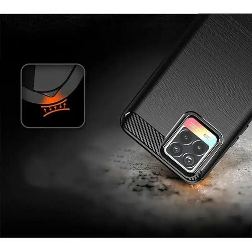 Techsuit Carbon Silicone maska za Realme 8 4G / 8 Pro 4G &amp;ndash; crna Slike