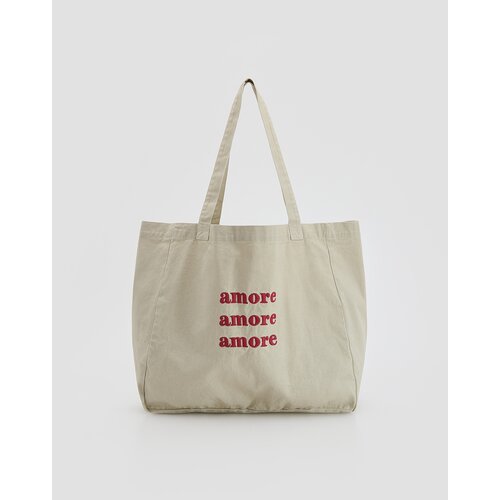 Reserved Pamučna shopper torba - svijetlo siva Cijene