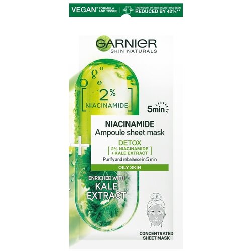 Garnier skin Naturals maska u maramici sa sadržajem ampule niacinamid za masnu kožu 15g Z6DE242 Cene