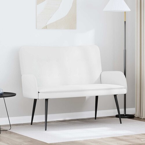 SOFA za dvije osobe Bijeli 115 x 61 x 87 cm tkanina Slike