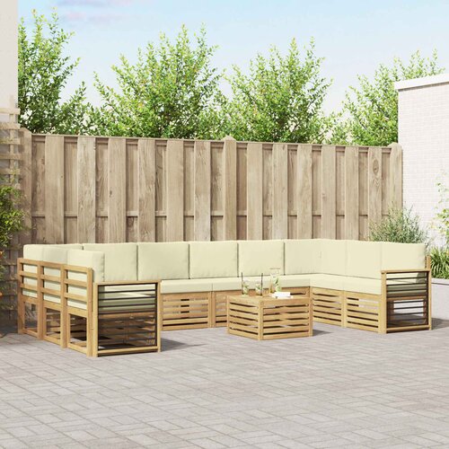  Set vanjskih sofa 11 kom. Bijela i krem Poliester Cene