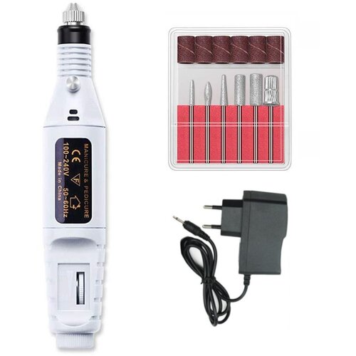 INF Električna pilica za nohte s 6 nastavki White, (21247637) Slike