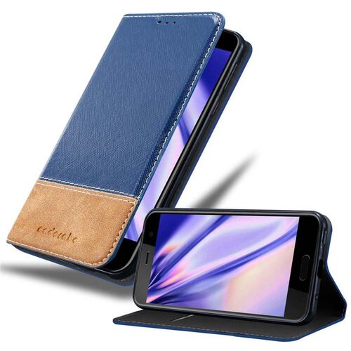 Cadorabo Ohi&scaron;je, združljiv s HTC v temno modro rjavi barvi - za&scaron;čitni pokrov z magnetnim zapiranjem, stoječo funkcijo in režo za kartico, (20587130) Cene