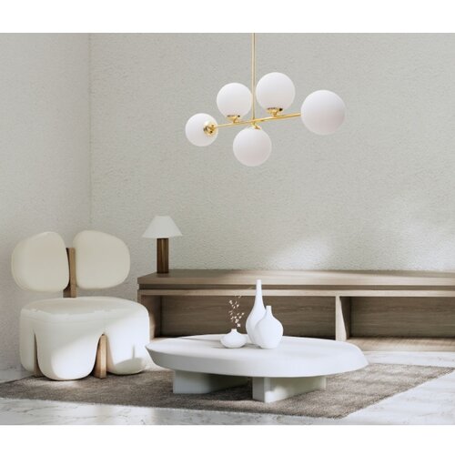  Luster na stalku FIRA 5xE27/60W/230V zlatna Slike