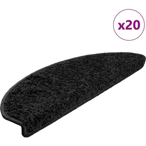  Prostirke za stepenice 20 kom 65x21x4 cm Crne poluokrugle velike Cene