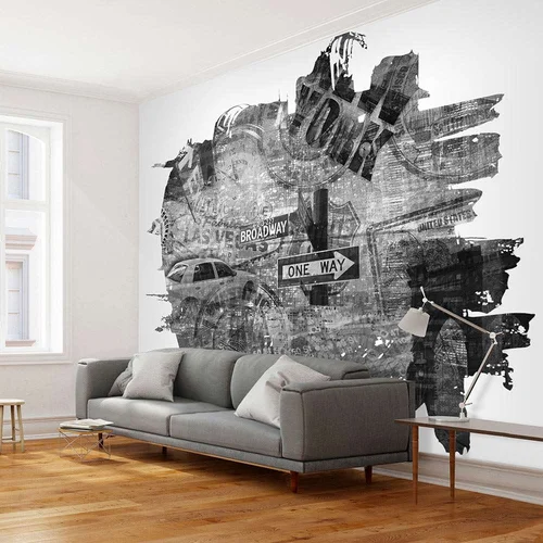  tapeta - Black-and-white New York collage 350x270