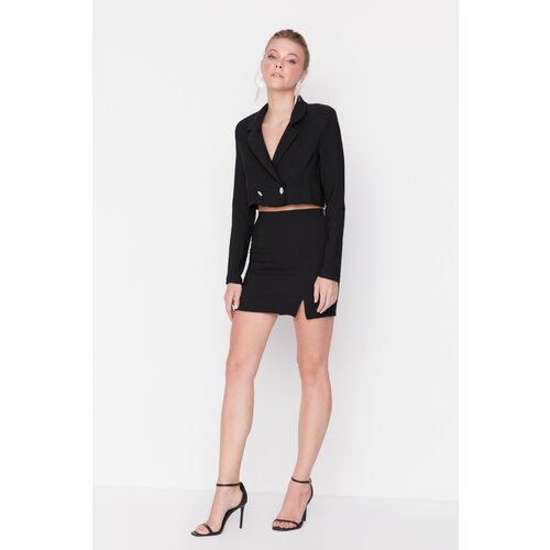 Trendyol Black Slit Detailed Skirt Slike