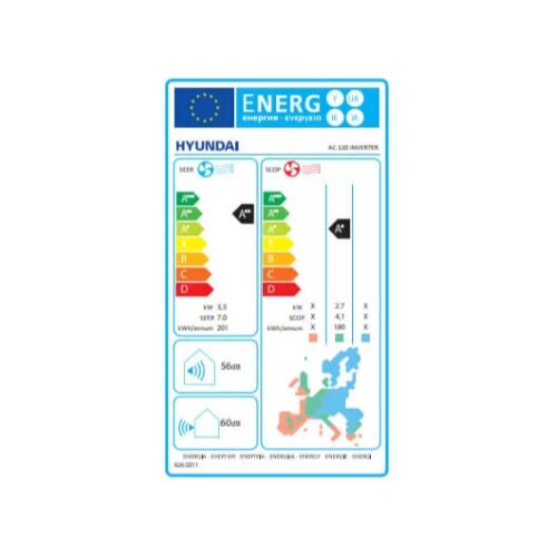 Hyundai Aurora 3.5Kw 12000 Btu/H inverter klima uređaj Slike