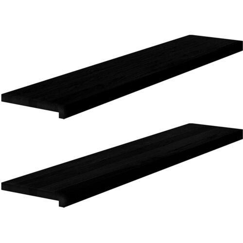 VidaXL Okenske police 2 kosa temno rjava 120x25x2 cm trdna hrastovina Slike