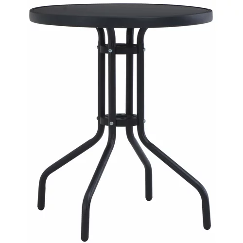 vidaXL Vrtni stol crni 60 cm od čelika i stakla