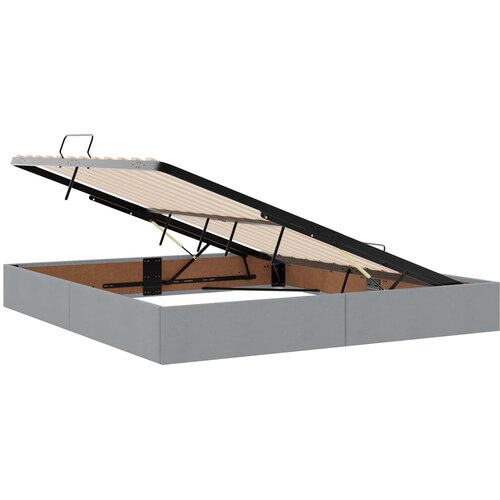  Otomanski krevet s pohranom Svijetlo siva 180 x 200 cm tkanina Slike