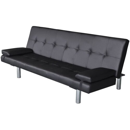 Maison Chic kavč - Sofa - Kanape z ležiščem in 2 blazinama um. usnje nastavljiv črne barve, (21727679) Cene