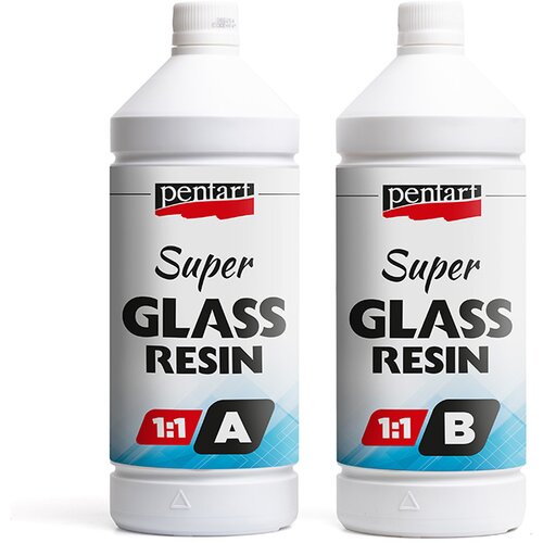  Č&amp;iacute;ra živica Super Glass Pentart 1:1 - 1000 ml (dvokomponentna smola) Slike