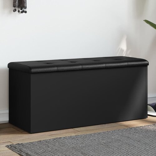 VidaXL Klupa za pohranu crna 102 x 42 x 45 cm od konstruiranog drva Slike