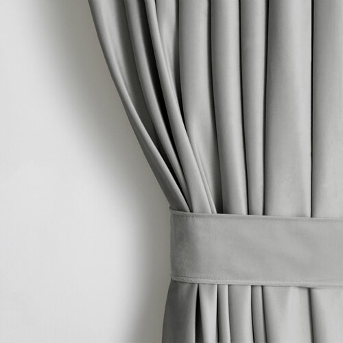 AmeliaHome Svijetlo siva zavjesa za djelomično zamračenje od samta 140x270 cm Eyelets &amp;ndash; Slike
