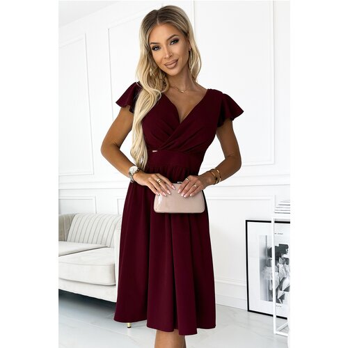 Numoco Dress with neckline and short sleeves Cene