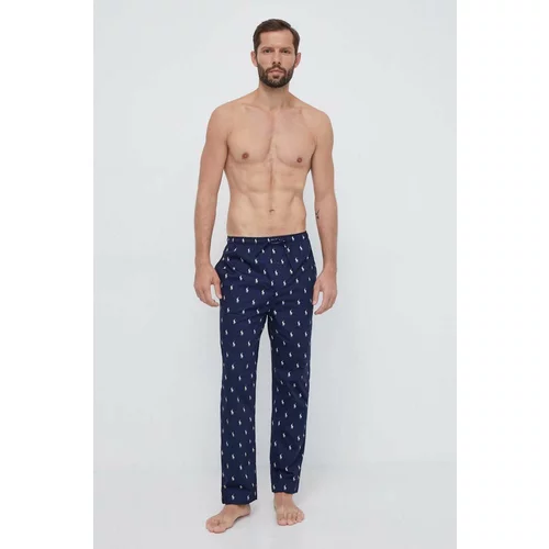 Polo Ralph Lauren Pamučni donji dio pidžame boja: tamno plava, s uzorkom
