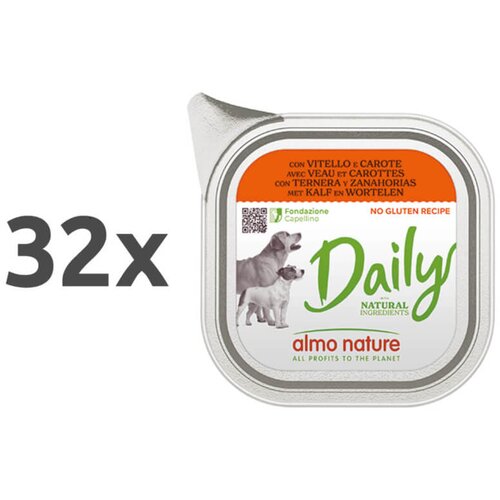 Almo Nature Daily - teletina in korenje - 100 g 32 x 100 g Slike