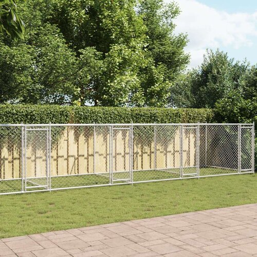  Pasji boks z vrati siv 10x2x1,5 m pocinkano jeklo Cene