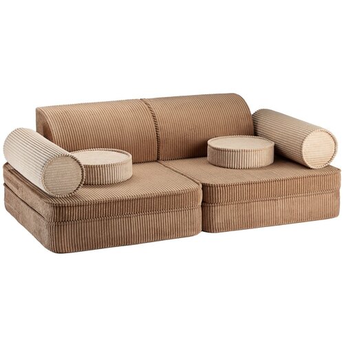 Wigiwama Smeđi dječji kauč od samta 132 cm Settee – Cijene