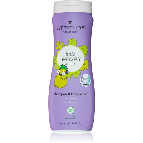 Attitude Little Leaves Vanilla & Pear otroški gel za umivanje in šampon 473 ml