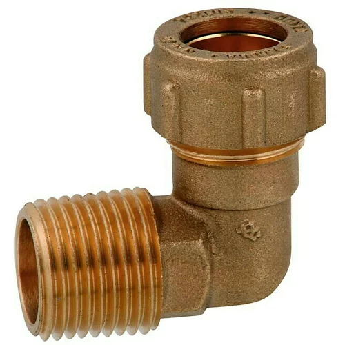 Conex Kutna spojnica za bakrene cijevi (Promjer: 15 mm, Vanjski navoj: ½″, Mjed)