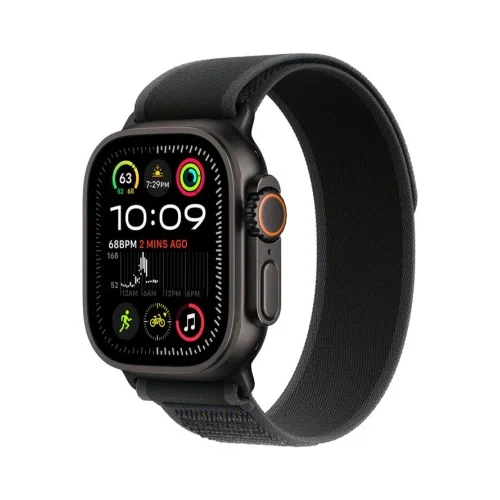 Apple Watch Ultra2 v2 Cellular 49mm Black Titanium Case with Black Trail Loop – M/L