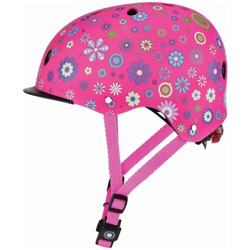 Globber kaciga elite sa svjetlom xs/s ( 48-53cm ) roza ružice Slike