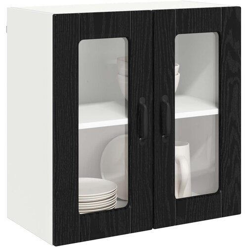  Zidni stakleni ormarić Lucca Crni hrast 60 x 31 x 60 cm Slike