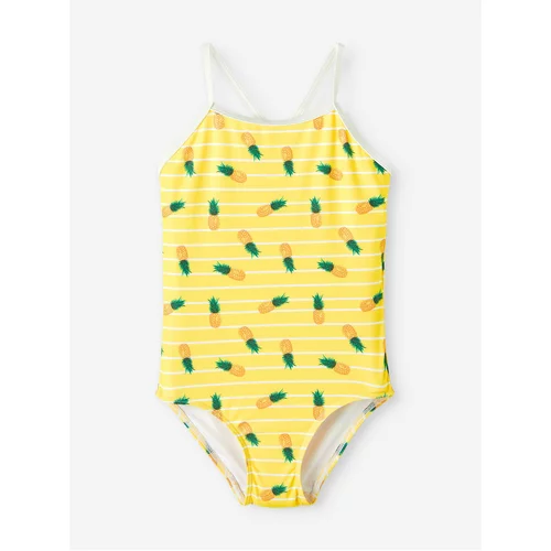 name it Yellow Girly Patterned Swimwear Ziza - Girls