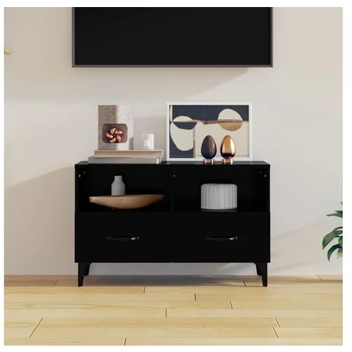  TV omarica črna 80x36x50 cm inženirski les